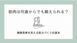 筋肉は何歳からでも鍛えられる？健康長寿を支える筋力づくりの基本
